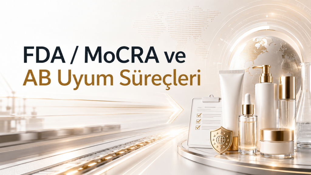 FDA, MoCRA ve AB Uyum Süreçleri FDA, MoCRA ve AB kozmetik uyum süreçlerine uygun private label fason kozmetik üretimi