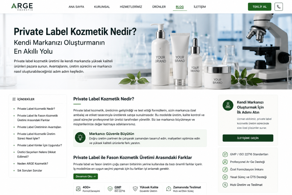 Private Label kozmetik üretimi ve kendi kozmetik markanızı oluşturma rehberi